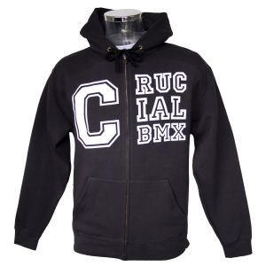 Crucial BMX Zipper Hoody American Bristol Black White Clothing