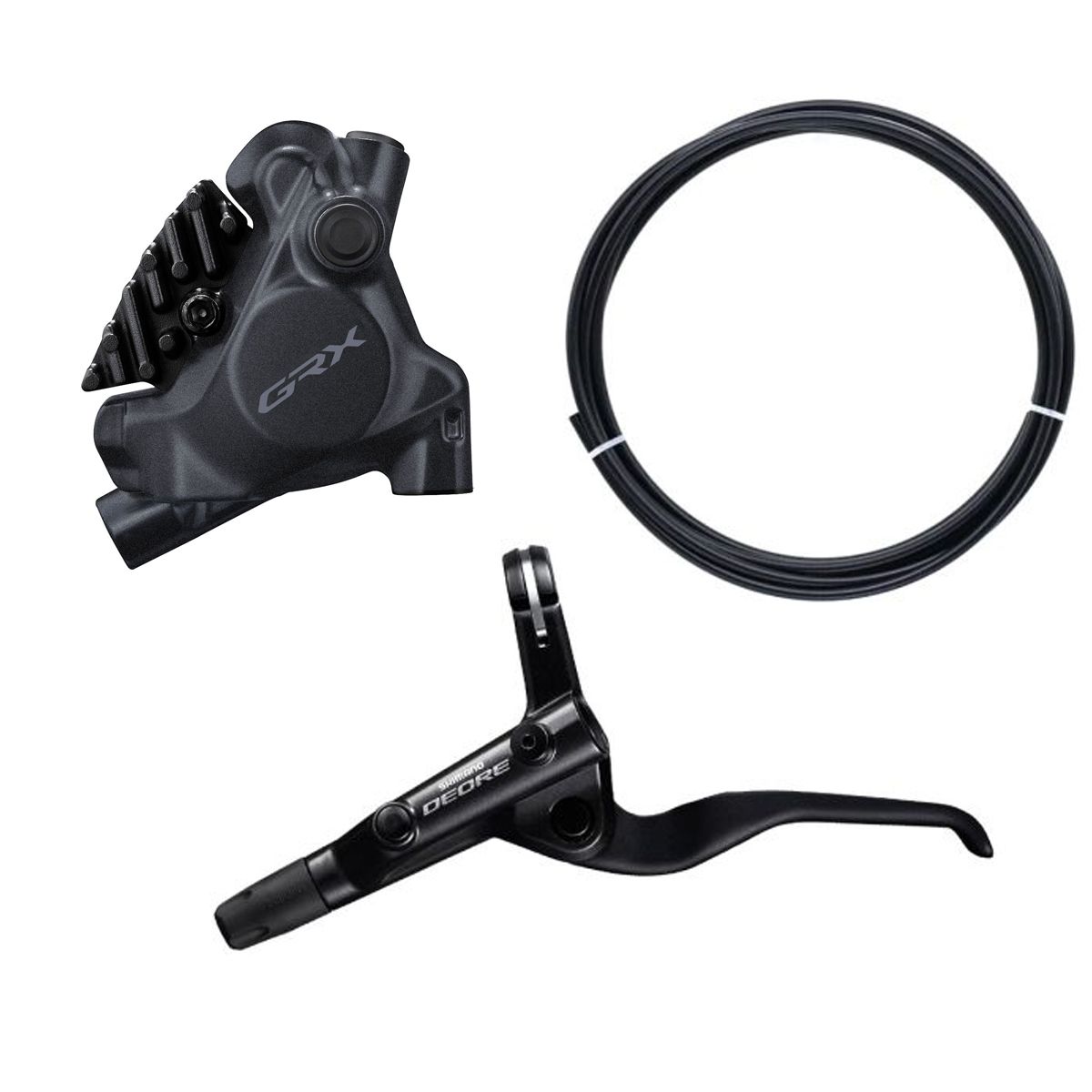 完成車外し シマノ BR-RX410 前後セット 油圧ディスクキャリパー GRX Shimano GRX RX410 x Deore Flatmount Hydraulic Disc Brake Kit