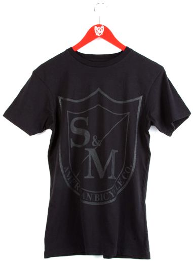 S M Big Shield Black On Black T Shirt Crucialbmxshop Com