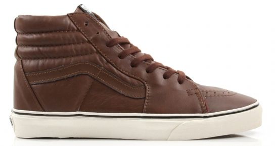 Vans Sk8 Hi Shoes - Aged Leather - Brown - CrucialBMXShop.com